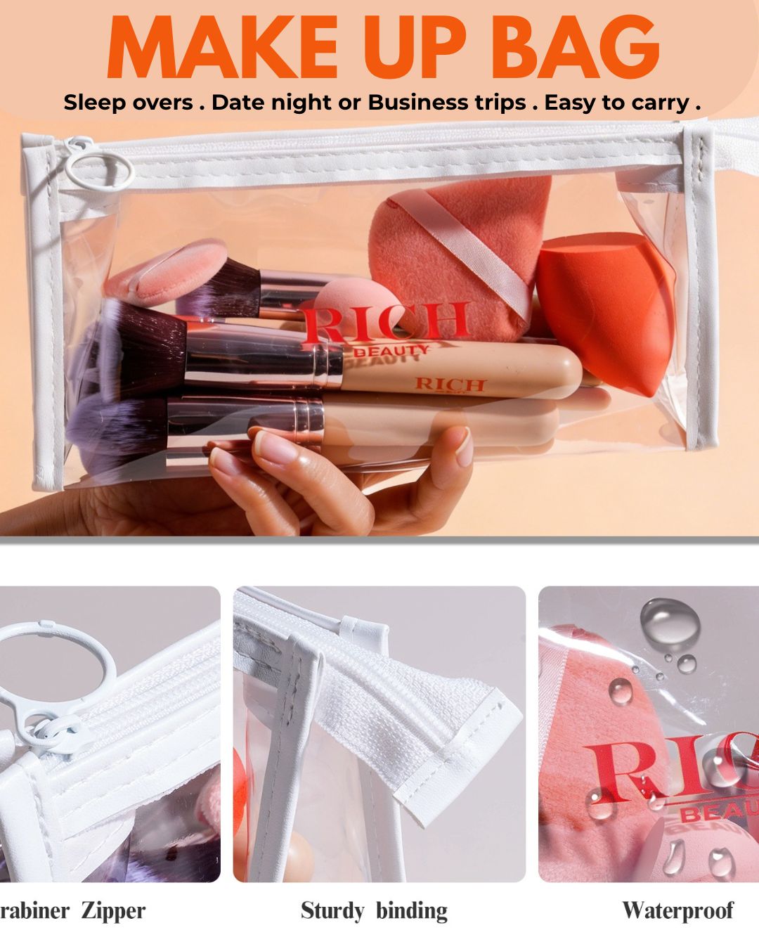 RICH GIRL MUST HAVE, 14 PCS BRUSH SET + BEAUTY BLENDERS.